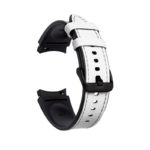s.l1.22 Back White StrapsCo Genuine Leather Silicone Hybrid Strap for Samsung Galaxy Watch 4 Rubber Band
