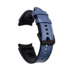 s.l1.5 Back Blue StrapsCo Genuine Leather Silicone Hybrid Strap for Samsung Galaxy Watch 4 Rubber Band