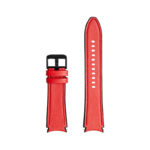 s.l1.6 Upright Red StrapsCo Genuine Leather Silicone Hybrid Strap for Samsung Galaxy Watch 4 Rubber Band