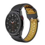 s.r25.1.10 Main Black Yellow StrapsCo Perforated Soft Silicone Strap for Samsung Galaxy Watch 4 Sport