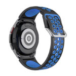 s.r25.1.5 Back Black Blue StrapsCo Perforated Soft Silicone Strap for Samsung Galaxy Watch 4 Sport