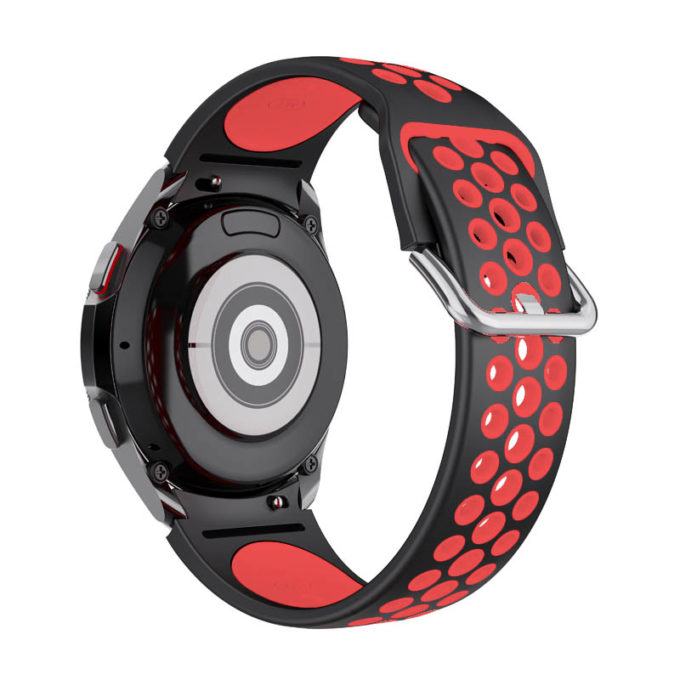 s.r25.1.6 Back Black Red StrapsCo Perforated Soft Silicone Strap for Samsung Galaxy Watch 4 Sport