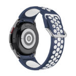 s.r25.5.22 Back Blue White StrapsCo Perforated Soft Silicone Strap for Samsung Galaxy Watch 4 Sport