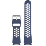 s.r25.5.22 Upright Blue White StrapsCo Perforated Soft Silicone Strap for Samsung Galaxy Watch 4
