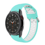 s.r25.5a.22 Main Aqua White StrapsCo Perforated Soft Silicone Strap for Samsung Galaxy Watch 4 Sport