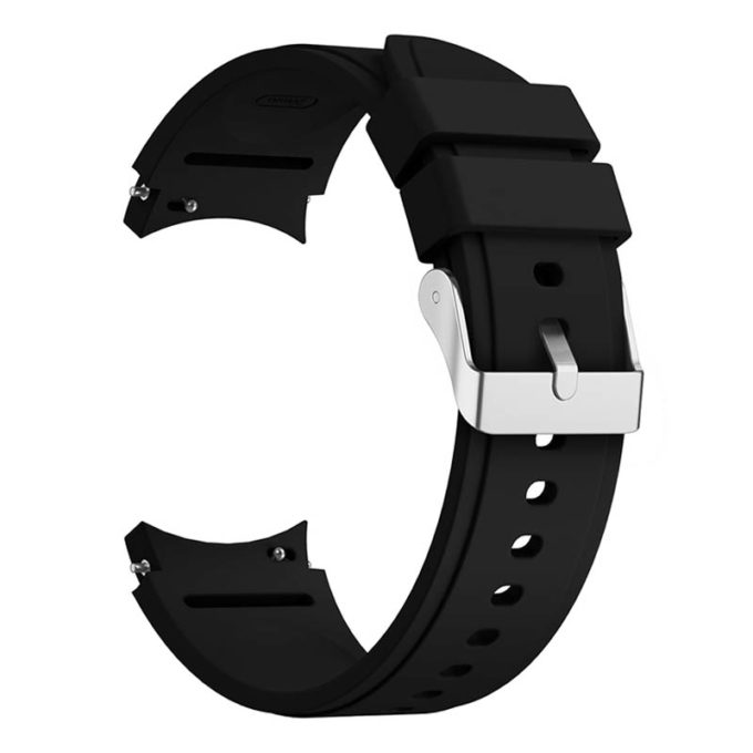 s.r26.1 Back Black StrapsCo Silicone Strap for Samsung Galaxy Watch 4 Rubber Watch Band