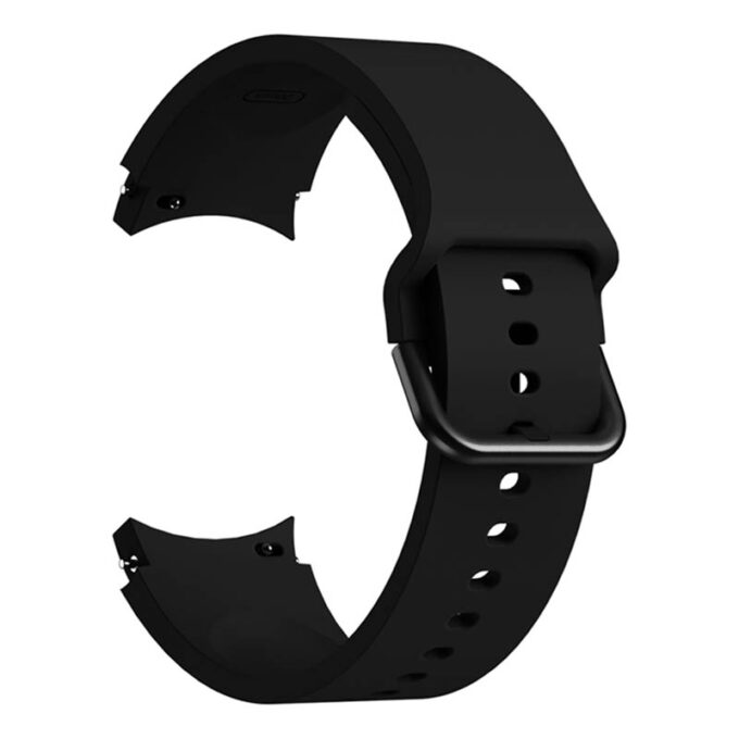 s.r27.1 Back Black StrapsCo Rubber Sport Strap for Samsung Galaxy Watch 4 Silicone Band