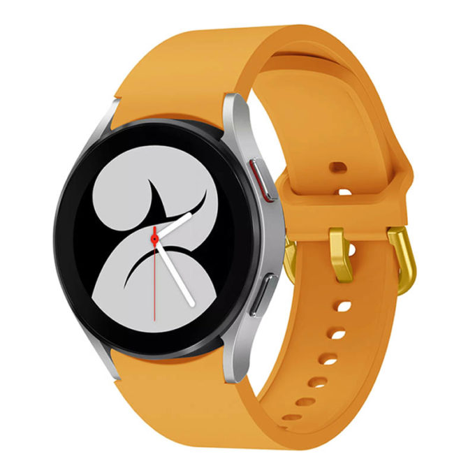 s.r27.12 Main Mustard Orange StrapsCo Rubber Sport Strap for Samsung Galaxy Watch 4 Silicone Band