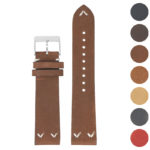 ds22 Gallery DASSARI V Stitch Vintage Distressed Leather Watch Band Strap Quick Release 18mm 19mm 20mm 21mm 22mm 24mm