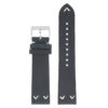 ds22.1 Main Black DASSARI V Stitch Vintage Distressed Leather Watch Band Strap Quick Release 18mm 19mm 20mm 21mm 22mm 24mm