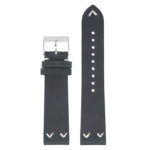 ds22.1 Main Black DASSARI V Stitch Vintage Distressed Leather Watch Band Strap Quick Release 18mm 19mm 20mm 21mm 22mm 24mm