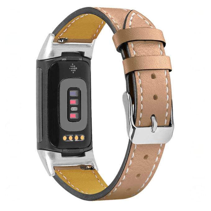 Fb.l46.3 Main Light Brown StrapsCo Genuine Leather Band For Fitbit Charge 5