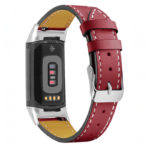 Fb.l46.6 Main Rose Red StrapsCo Genuine Leather Band For Fitbit Charge 5