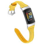 Fb.l47.10 Main Yellow StrapsCo Slim Genuine Leather Strap For Fitbit Charge 5 Women