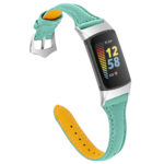 Fb.l47.11 Main Teal StrapsCo Slim Genuine Leather Strap For Fitbit Charge 5 Women's