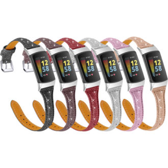 Fb.l48 All Color StrapsCo Sparkling Genuine Leather Strap For Fitbit Charge 5