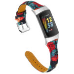 Fb.l49.a Main Bloom 3 StrapsCo Floral Genuine Leather Strap For Fitbit Charge 5 Women's
