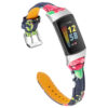 Fb.l49.f Main Bloom 1 StrapsCo Floral Genuine Leather Strap For Fitbit Charge 5 Women's