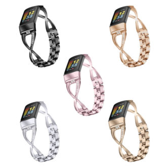 For Fitbit Charge 5 6 Women Luminous Pearl Bracelet Band Strap Replacement  Strap