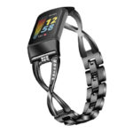Fb.m151.mb Main Black StrapsCo Jewelry Bracelet For Fitbit Charge 5 Stainless Steel Metal Strap Band
