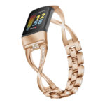 Fb.m151.rg Main Rose Gold StrapsCo Jewelry Bracelet For Fitbit Charge 5 Stainless Steel Metal Strap Band