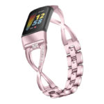 Fb.m151.rp Main Pink StrapsCo Jewelry Bracelet For Fitbit Charge 5 Stainless Steel Metal Strap Band