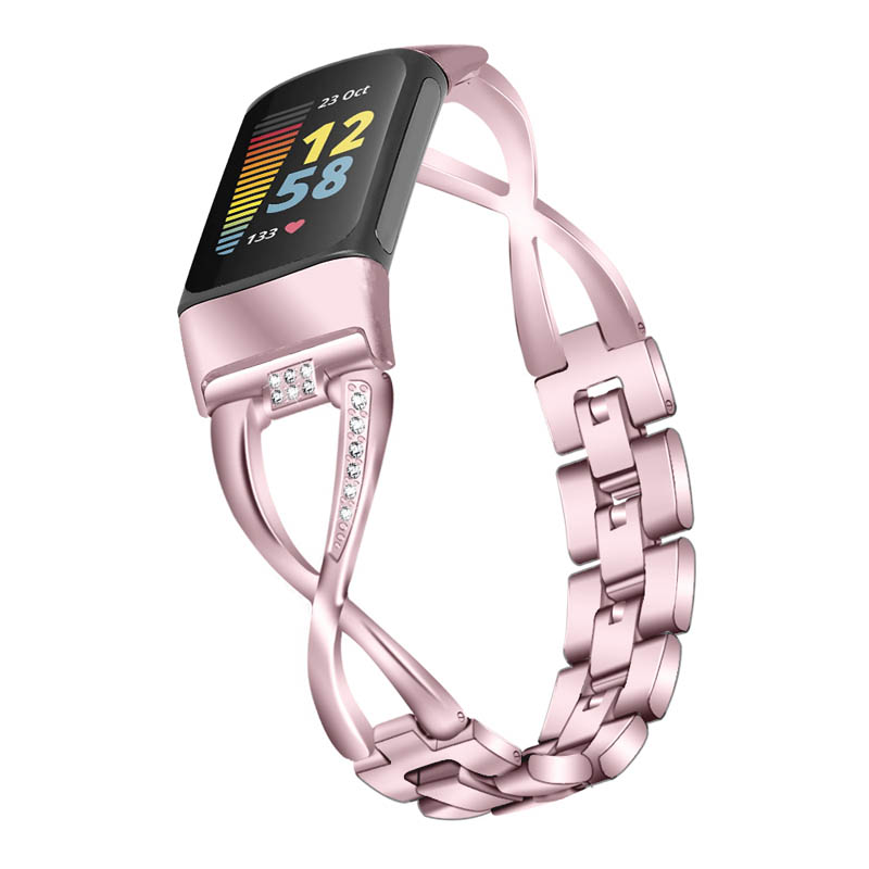 Bracelet silicone Fitbit Charge 5 (rose clair) 