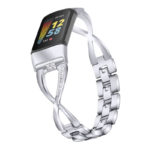 Fb.m151.ss Main Silver StrapsCo Jewelry Bracelet For Fitbit Charge 5 Stainless Steel Metal Strap Band