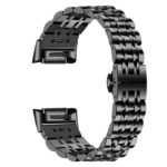 Fb.m152.mb Main Black StrapsCo Stainless Steel Bracelet For Fitbit Charge 5 Stainless Steel Metal Strap Band