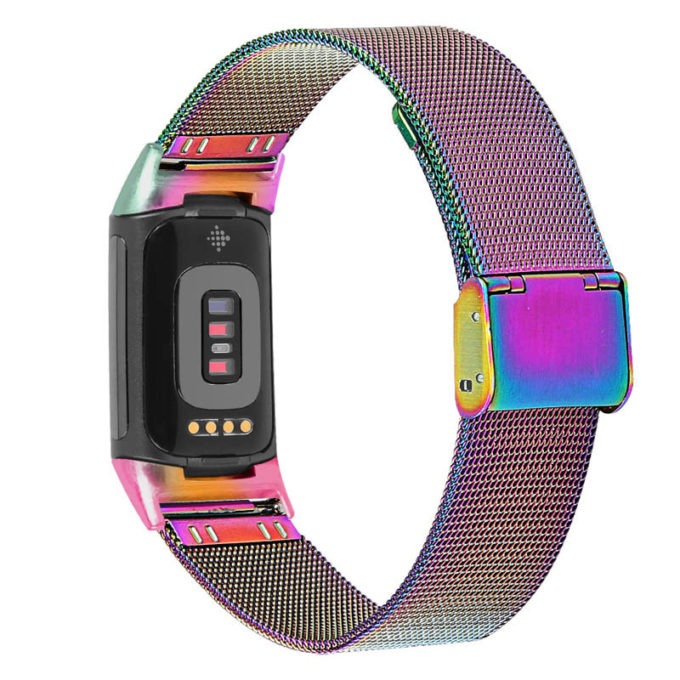 Fb.m153.abc Back Ain Opal StrapsCo Mesh Bracelet For Fitbit Charge 5 Stainless Steel Metal Strap Band