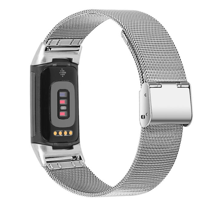 Fb.m153.ss Back Silver StrapsCo Mesh Bracelet For Fitbit Charge 5 Stainless Steel Metal Strap Band
