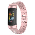 fb.m154.pg Main Pink StrapsCo Rhinestone Bracelet for Fitbit Charge 5 Stainless Steel Metal Strap Band