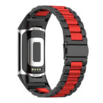 Fb.m155.mb.6 Back Black & Red StrapsCo Stainless Steel Band For Fitbit Charge 5 Metal Strap