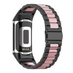 Fb.m155.mb.pg Back Black & Pink StrapsCo Stainless Steel Band For Fitbit Charge 5 Metal Strap