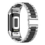 Fb.m155.ss.mb Back Silver & Black StrapsCo Stainless Steel Band For Fitbit Charge 5 Metal Strap