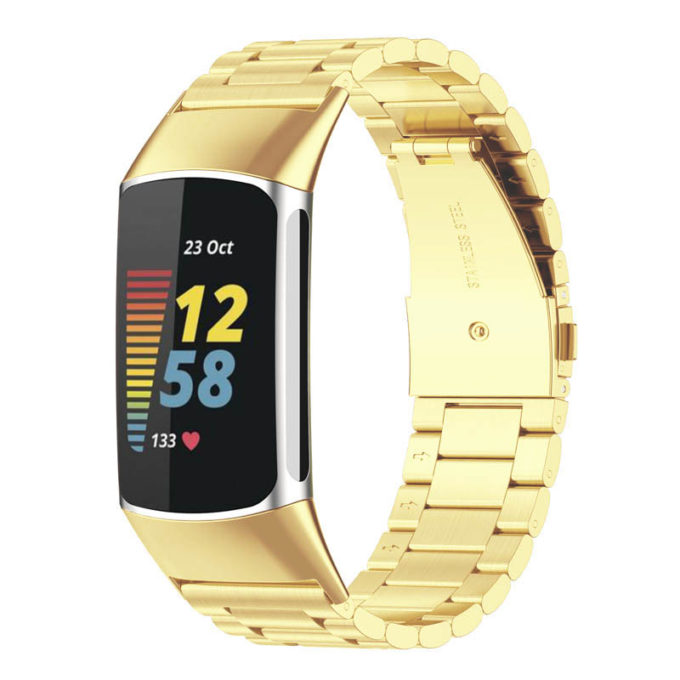 Fb.m155.yg Main Gold StrapsCo Stainless Steel Band For Fitbit Charge 5 Metal Strap