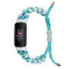 fb.ny36.5 Main Turquoise and Yellow StrapsCo Adjustable Bead Strap for Fitbit Luxe Nylon Canvas Strap Band