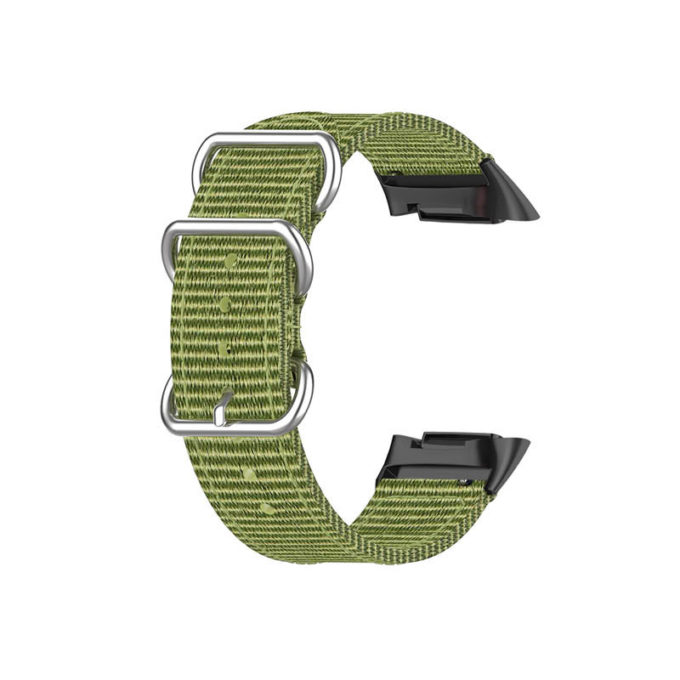 Fb.ny42.11 Back Army Green StrapsCo 3 Ring Nylon Strap For Fitbit Charge 5 Canvas Band