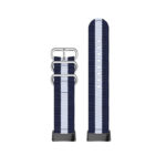 Fb.ny42.5.22 Upright Navy & White StrapsCo 3 Ring Nylon Strap For Fitbit Charge 5 Canvas Band