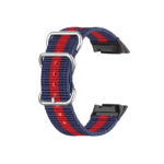 Fb.ny42.5.6 Back Navy & Red StrapsCo 3 Ring Nylon Strap For Fitbit Charge 5 Canvas Band