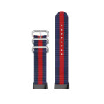 Fb.ny42.5.6 Upright Navy & Red StrapsCo 3 Ring Nylon Strap For Fitbit Charge 5 Canvas Band