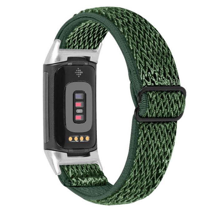 Fb.ny45.11a Main Dark Green StrapsCo Nylon Strap For Fitbit Charge 5 Canvas Band