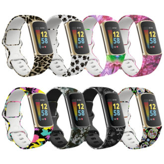 Fb.r70 All Color StrapsCo Pattern Infinity Band For Fitbit Charge 5 Silicone Rubber Strap