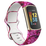 Fb.r70.b Main Pink Nebula StrapsCo Pattern Infinity Band For Fitbit Charge 5 Silicone Rubber Strap