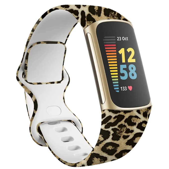 Fb.r70.g Main Leopard Print StrapsCo Pattern Infinity Band For Fitbit Charge 5 Silicone Rubber Strap