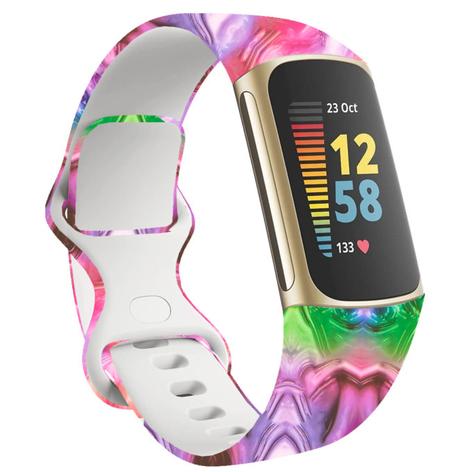 Fb.r70.h Main Psychedelic Tie Dye StrapsCo Pattern Infinity Band For Fitbit Charge 5 Silicone Rubber Strap