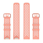 Fb.r71.13 Upright Salmon StrapsCo Rubber Sport Band For Fitbit Charge 5 Silicone Strap