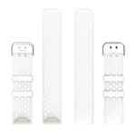 Fb.r71.22 Upright White StrapsCo Rubber Sport Band For Fitbit Charge 5 Silicone Strap