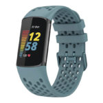 Fb.r71.5 Main Steel Blue StrapsCo Rubber Sport Band For Fitbit Charge 5 Silicone Strap