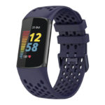 Fb.r71.5a Main Dark Blue StrapsCo Rubber Sport Band For Fitbit Charge 5 Silicone Strap